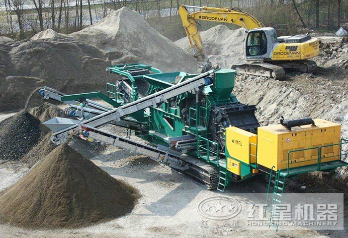 一小時600噸履帶式建筑垃圾破碎站