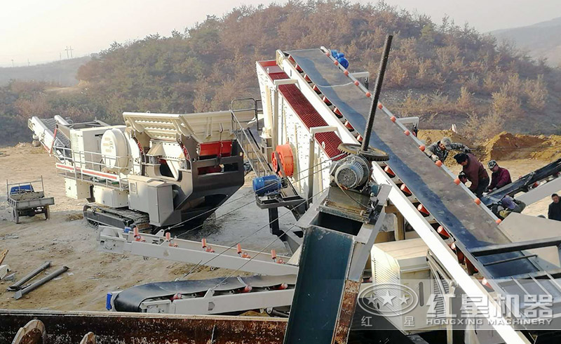 移動式破碎機生產(chǎn)線安裝現(xiàn)場