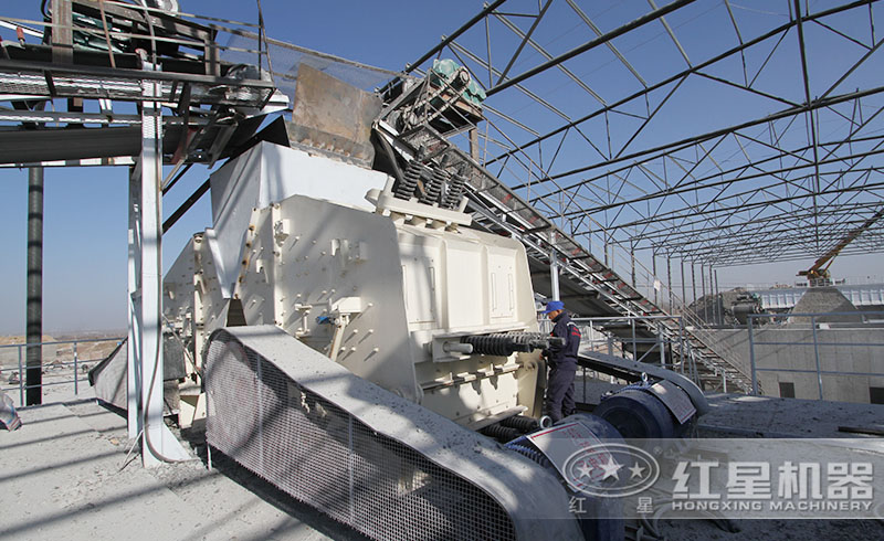 湖北石灰石制砂生產(chǎn)線現(xiàn)場