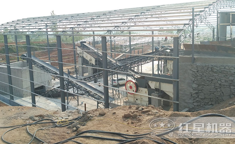紅星固定式破石生產(chǎn)線現(xiàn)場