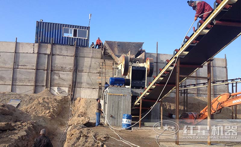 紅星顎式破碎機碎石生產線現場