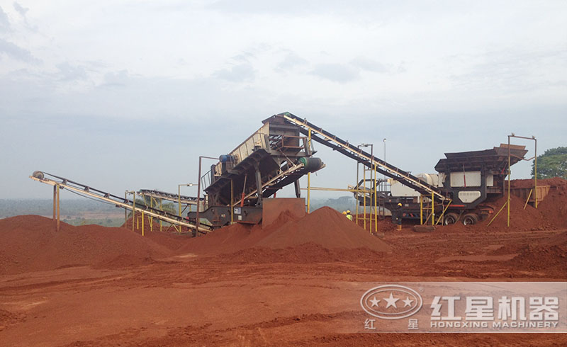 紅星塞拉利昂用戶(hù)移動(dòng)式粉沙生產(chǎn)線現(xiàn)場(chǎng)