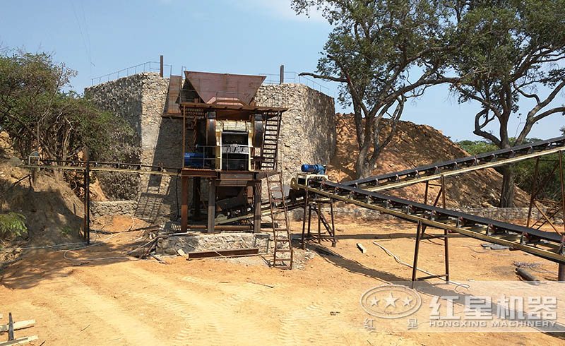 紅星顎式破碎機(jī)碎石生產(chǎn)線現(xiàn)場(chǎng)