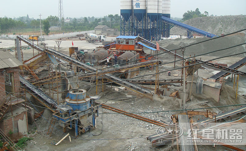 紅星徐州用戶的制沙生產(chǎn)線現(xiàn)場