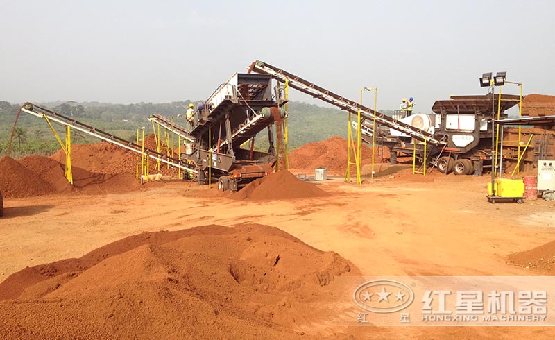 移動(dòng)式打沙生產(chǎn)現(xiàn)場(chǎng)