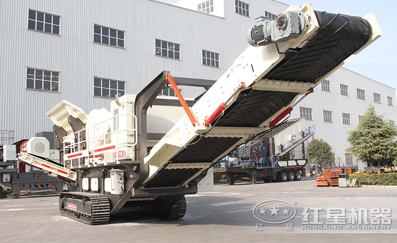 紅星履帶式Wotetrack雙動(dòng)力建筑垃圾破碎機(jī)高配置、優(yōu)性能，破碎建筑垃圾更高產(chǎn)