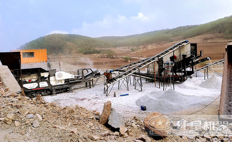 紅星用戶移動式制砂生產(chǎn)線現(xiàn)場