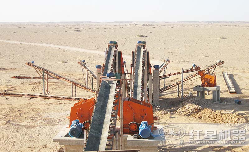 紅星用戶反擊式破碎機碎石現(xiàn)場