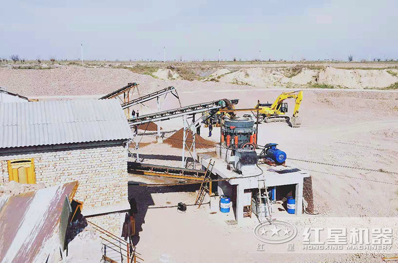 固定式碎石破碎現(xiàn)場