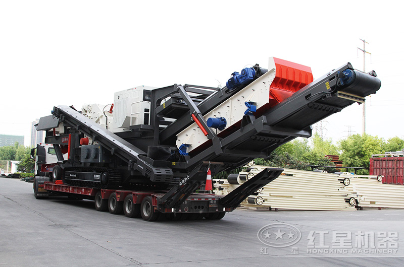 輪胎式移動(dòng)式破碎站實(shí)拍